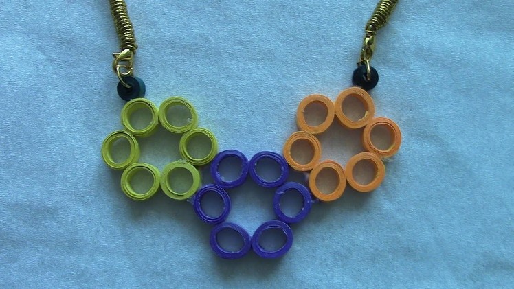 How to Make Quilling Necklace Tutorial. Design 2