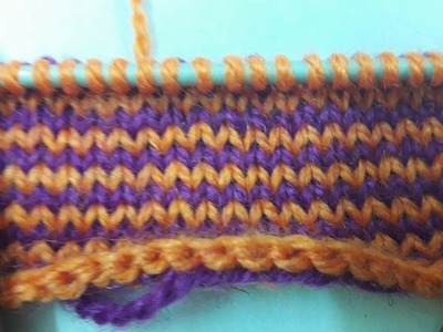 Knitting pattern - two colour single line knitting - easy and simple knitting pattern