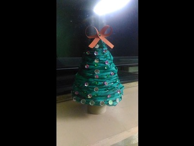 Mini christmas tree made of newspaper-DIY-BEST OUT OF WASTE