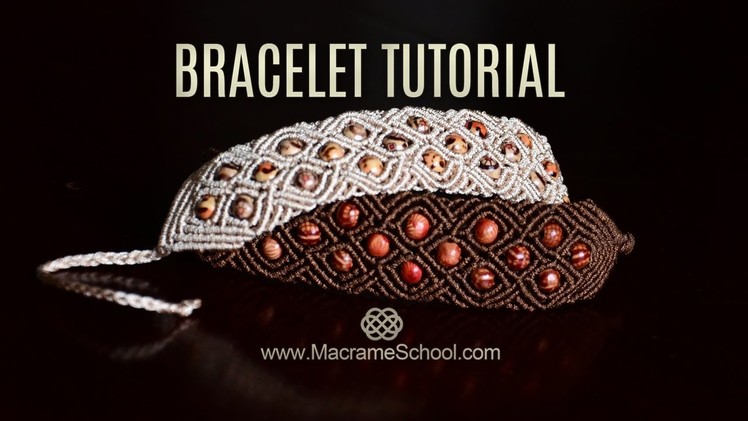 Braided Square Bracelet with Beads | Macramé Tutorial
