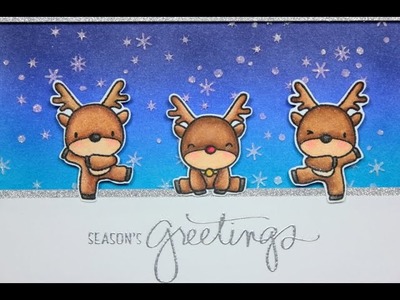 CHRISTMAS CARD: Colorful background with Distress Inks