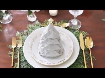 Christmas Tree Napkin Fold Tutorial
