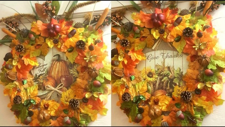 DIY FALL | Thanksgiving Wreath Using Dollar Tree Brands!