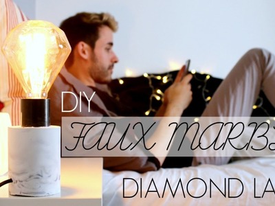 DIY FAUX MARBLE DIAMOND LAMP