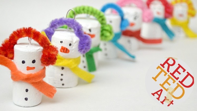 Easy Snowman Ornament DIY - DIY Christmas Ornaments - Recycled DIYs for Christmas