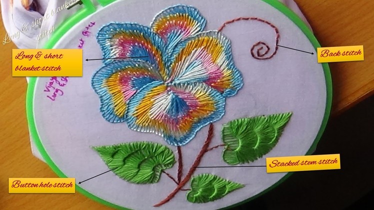 Embroidery desigsns - Long & short blanket stitch