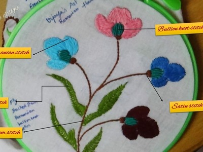 Embroidery works - Romanian stitch design