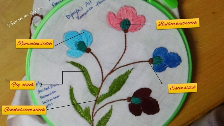 Embroidery works - Romanian stitch design