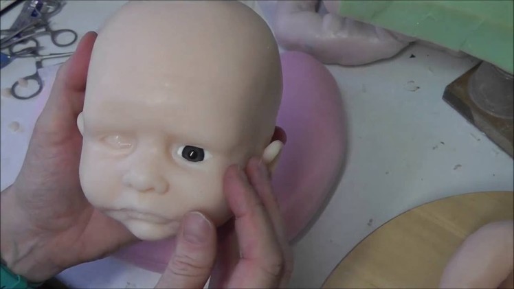 Fitting Eyes in Silicone Baby Doll