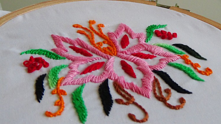 Hand Embroidery:3D satin stitch
