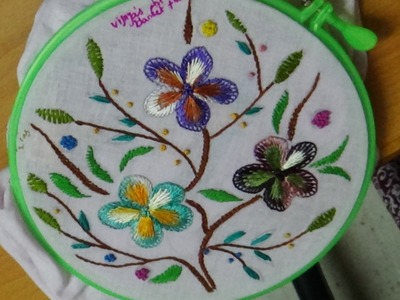 Hand Embroidery Designs # 142 - blanket & long & short design