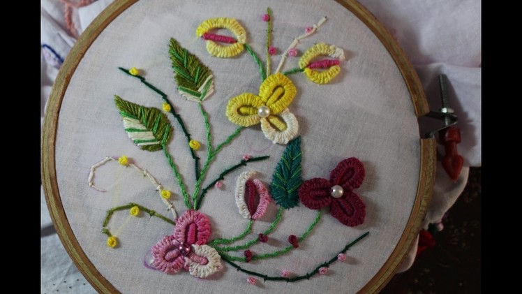 Hand Embroidery Designs | Caston stitch | Stitch and Flower-90