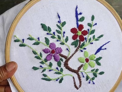 Hand Embroidery Satin Stitch  by Amma Arts