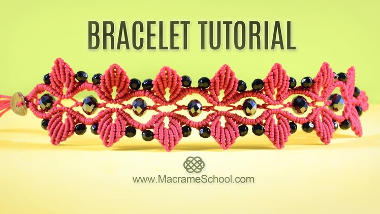 Leaf Bracelet with Swarovski Berries | TUTORIAL Macramé