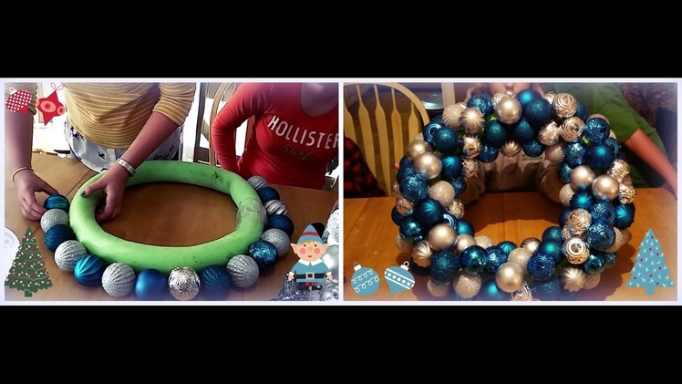Making our Christmas Wreath with a Pool Noodle
