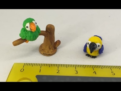 Polymer Clay Miniature 1 to 12 - Parrots
