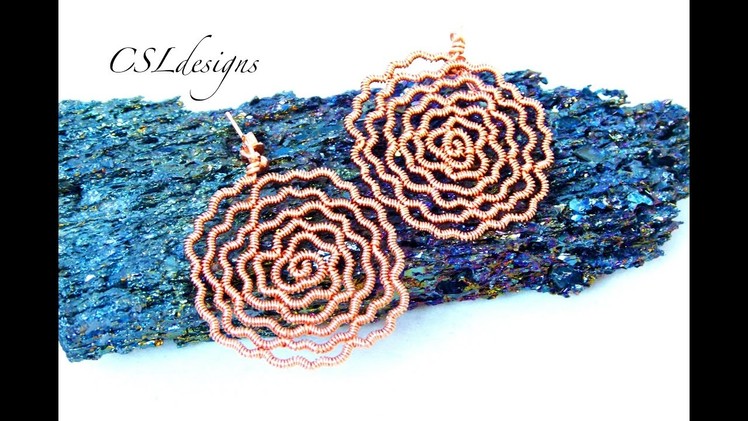 Rose wirework earrings