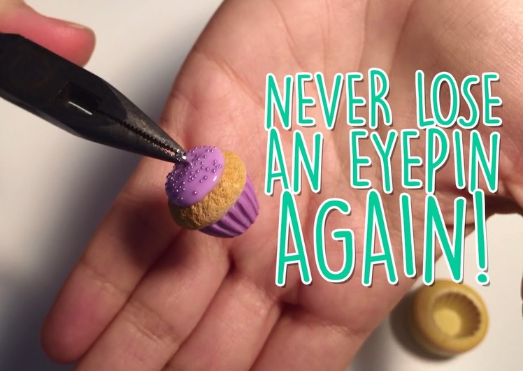 Tutorial: Trick to never lose an eyepin again from polymer clay charms - DIY Polymer Clay Tutorial