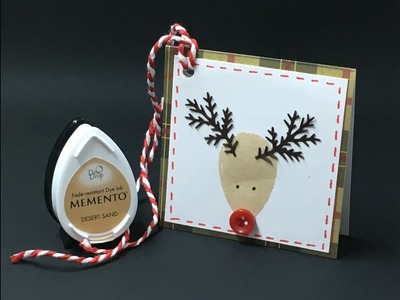 Using your Ink Pad and Branch Punch to Make a Reindeer Gift Tag