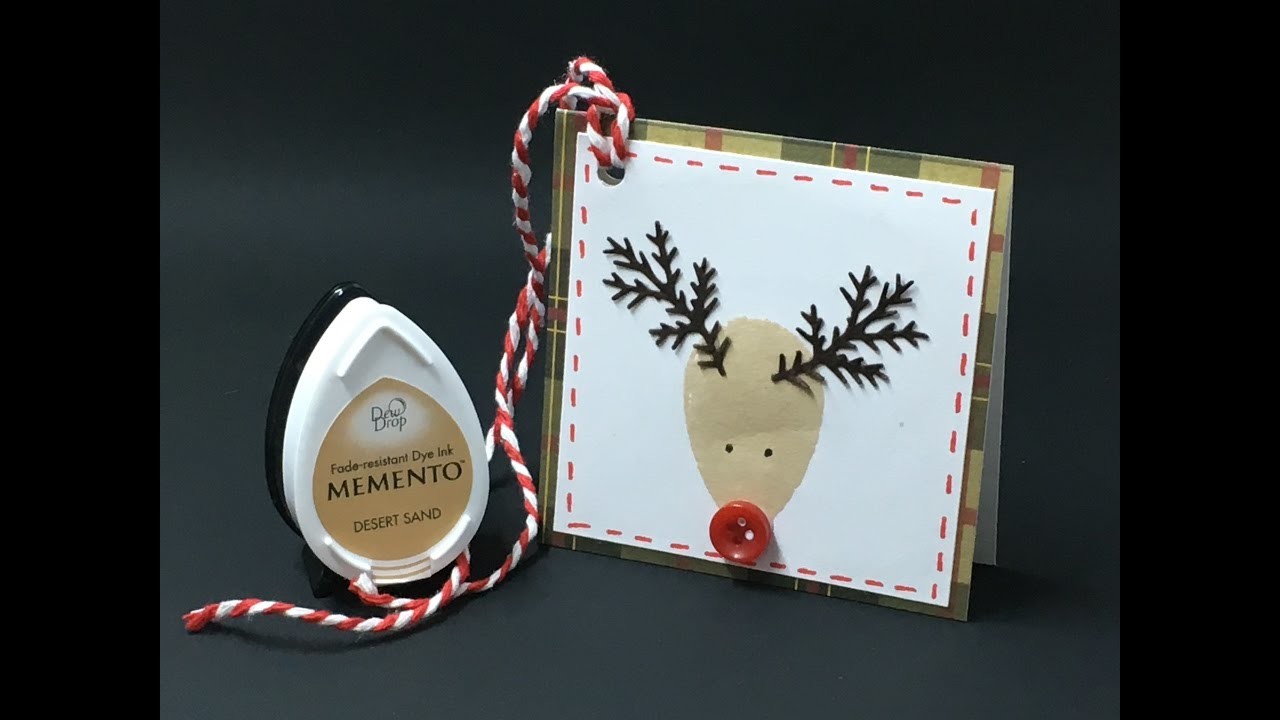 Using your Ink Pad and Branch Punch to Make a Reindeer Gift Tag
