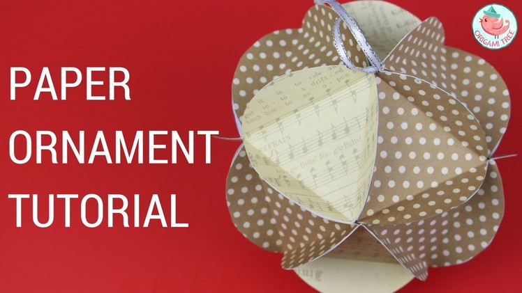 Christmas Crafts - Paper Ball Ornaments - Easy Paper Craft Tutorial (Triangle in Circle Pieces)