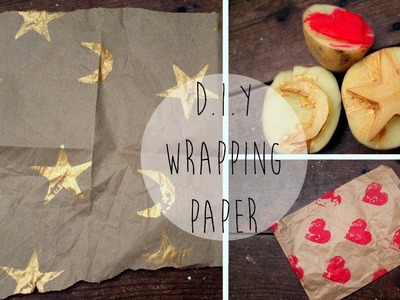 D.I.Y Wrapping Paper. Potato Stamp