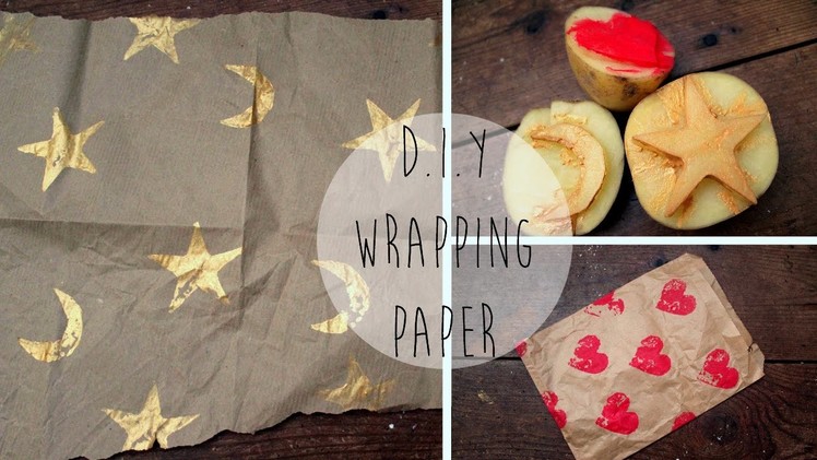 D.I.Y Wrapping Paper. Potato Stamp