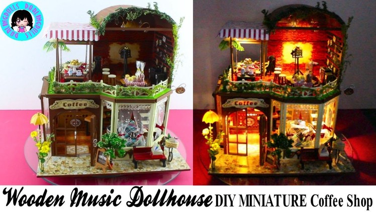 DarlingDolls ♥ Wooden Music Dollhouse DIY Miniature Coffee Shop!