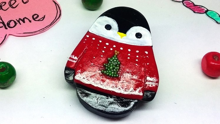 DIY Christmas | Easy Jewelry | Penguin Brooch  - Polymer Clay Tutorial