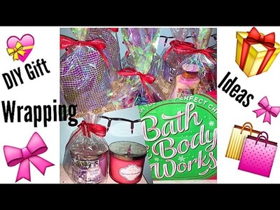 DIY Gift wrapping bath and body works items 