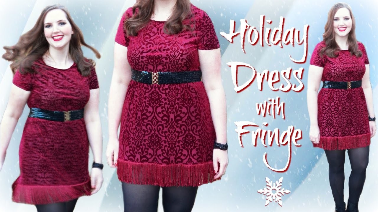 DIY Holiday Party Dress with Optional Fringe - Stretch Velvet Sewing Tutorial