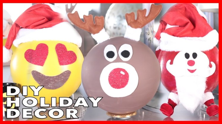 DIY Holiday Room Decor ! Easy DIY Holiday Decorations + Giant Ornaments!