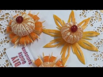 How To Create Beautiful Orange Mandarin Clementine Flowers - Fruit Carving Video For Beginners