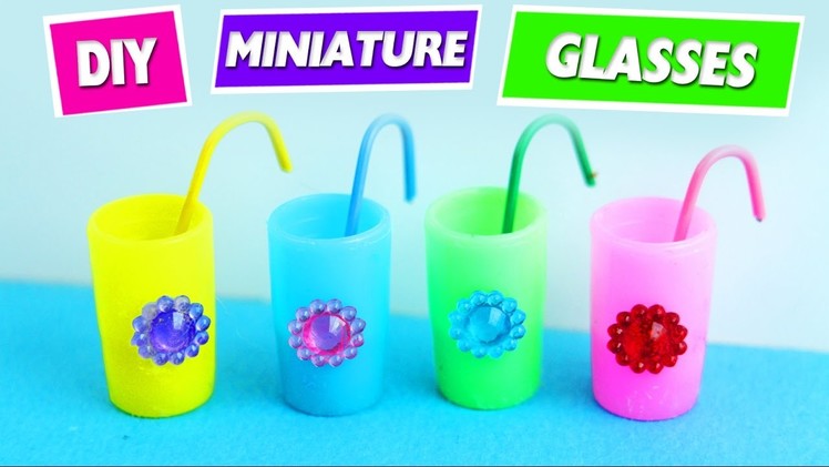HOW TO MAKE A MINIATURE DOLL GLASSES WITH STRAWS