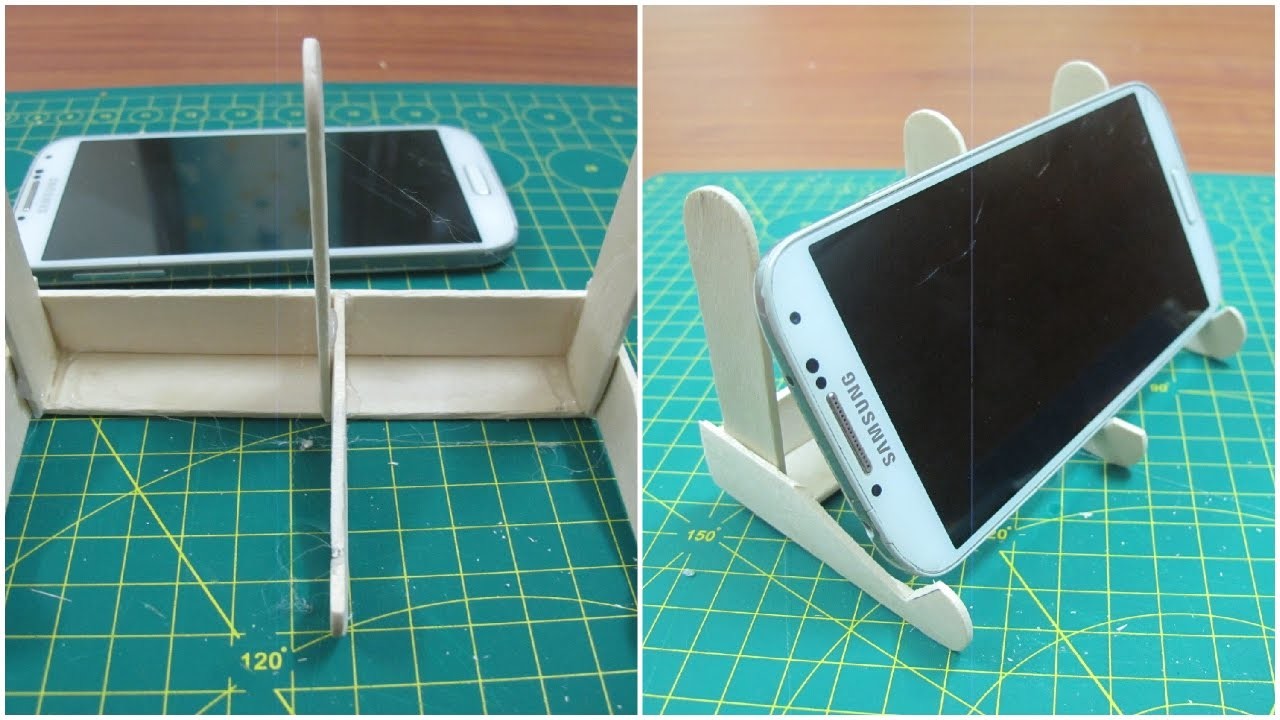 How To Make Iphone Stand With Popsicle Sticks Diy Using Popsicle Sticks