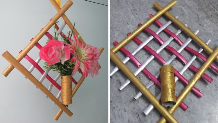 How To Make Newspaper  Flower Vase | DIY newspaper crafts