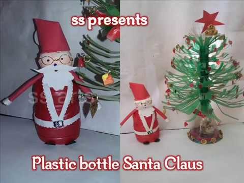 How to make Santa Claus with plastic bottle.Christmas decoration.PLASTIC BOTTLE AND FOAM SANTA