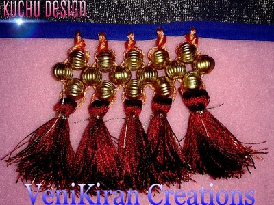 How to make Saree Kuchu.Tassels Design using Silk Thread with Beads - Design 8