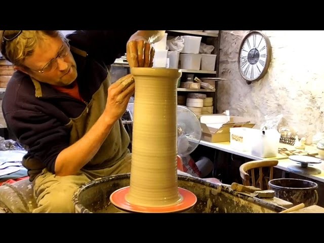 How to Make. Throw a Tall Pottery Cylinder  on the Wheel