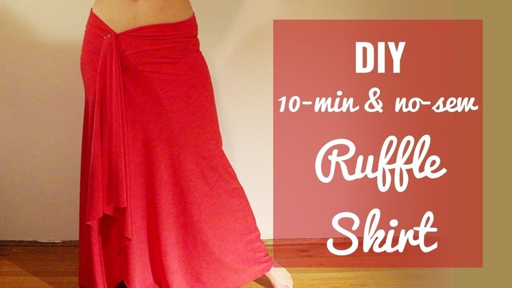 [No Sew] 10 min Ruffle Skirt DIY - SUPER EASY!