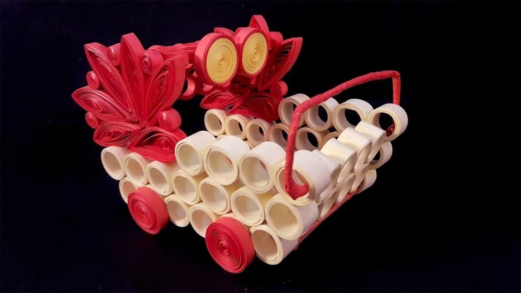 Paper Quilling Craft Tutorial # 10 - Learn Beautiful Cart Making @ ekunji.com