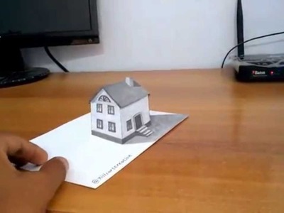 3D House illusion drawing by Nilesh Pithadiya