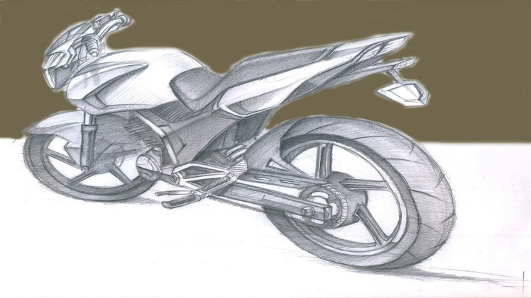 3D Motorcycle Drawing