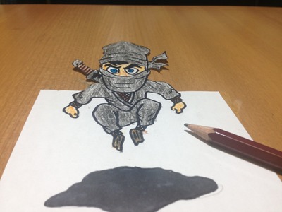 3D Ninja Drawing, Time Lapse