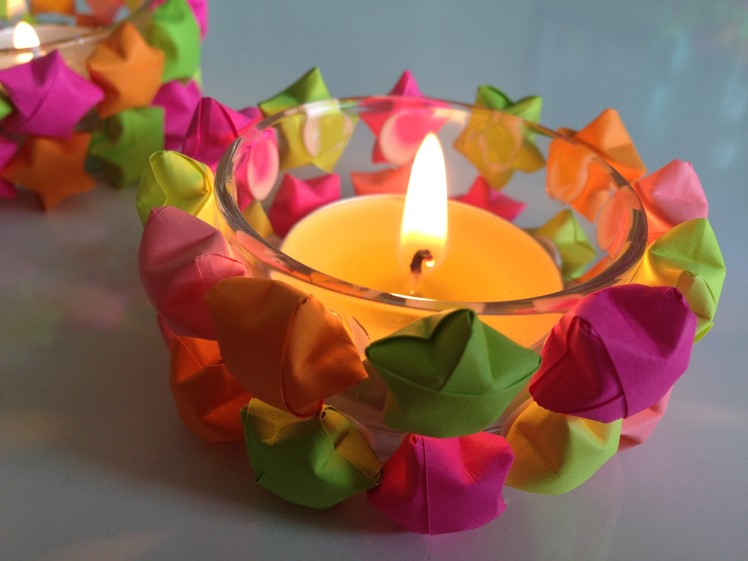 3D Origami Lucky Stars Candle Holders