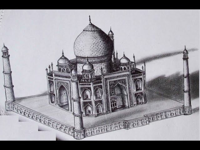 3D Taj Mahal Drawing