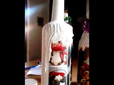 Como decorar botellas para Navidad (parte 2)- How to decorate bottles for Christmas (second part)