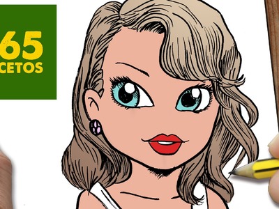 COMO DIBUJAR A TAYLOR SWIFT KAWAII PASO A PASO - Dibujos kawaii faciles - draw Taylor Swift