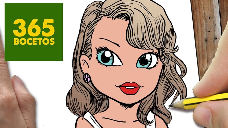 COMO DIBUJAR A TAYLOR SWIFT KAWAII PASO A PASO - Dibujos kawaii faciles - draw Taylor Swift