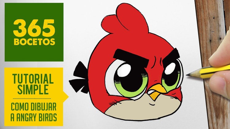 COMO DIBUJAR AL ANGRY BIRD ROJO KAWAII PASO A PASO - Dibujos kawaii faciles - draw  Angry Bird Red